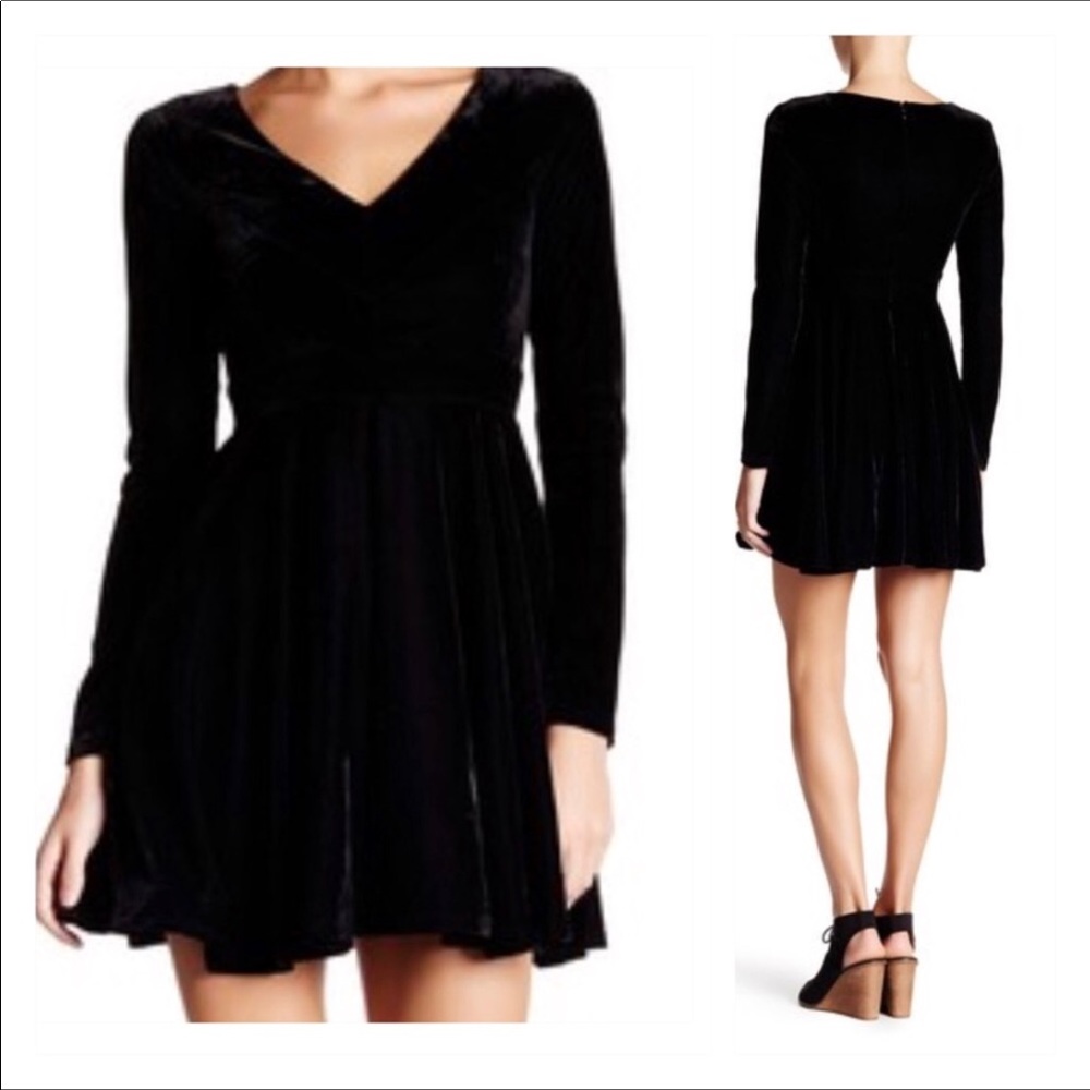🎈SALE 🎈Velvet Long Sleeve Fit & Flare Dress - Picture 8 of 8